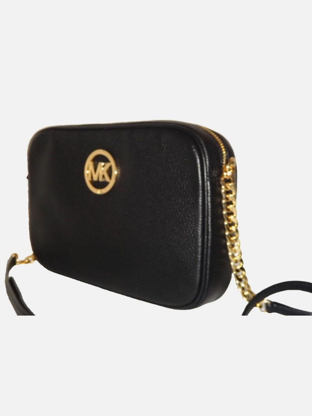 Michael Kors Fulton Large Black Pebbled Leather Crossbody Bag